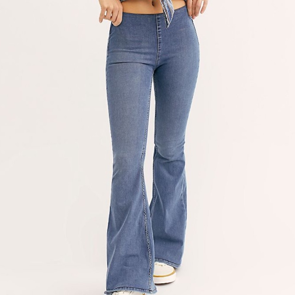 Free People Penny Flare Pull on Jeans